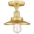 Edison 8" Wide Satin Gold Semi.Flush Mount With Short Satin Gold Shade