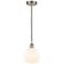 Edison 8"W Brushed Satin Nickel Corded Mini Pendant w/ White Venetian