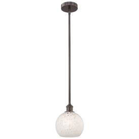 Edison 8"W Oil Rubbed Bronze Stemmed Mini Pendant w/ White Mouchette S Edison 8"W Oil Rubbed Bronze Stemmed Mini Pendant w/ White Mouchette S
