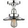 Edison 8"W Polished Chrome Semi.Flush Mount w/ Short Polished Chrome S