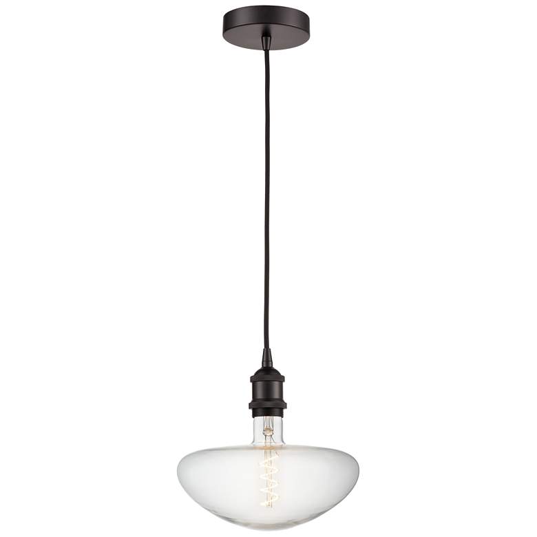 Image 1 Edison 9.25" Wide Oil Rubbed Bronze Corded LED Mini Pendant
