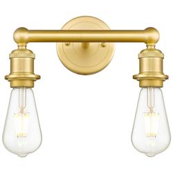 Edison 9&quot; Wide 2 Light Satin Gold Bath Vanity Light