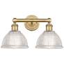 1_Edison Arietta 17"W 2 Light Brushed Brass Bath Light With Clear Shade