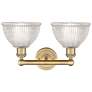 2_Edison Arietta 17"W 2 Light Brushed Brass Bath Light With Clear Shade more views