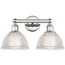 1_Edison Arietta 17"W 2 Light Polished Nickel Bath Light w/ Clear Shade