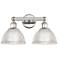 Edison Arietta 17"W 2 Light Polished Nickel Bath Light w/ Clear Shade