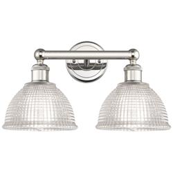 Edison Arietta 17"W 2 Light Polished Nickel Bath Light w/ Clear Shade