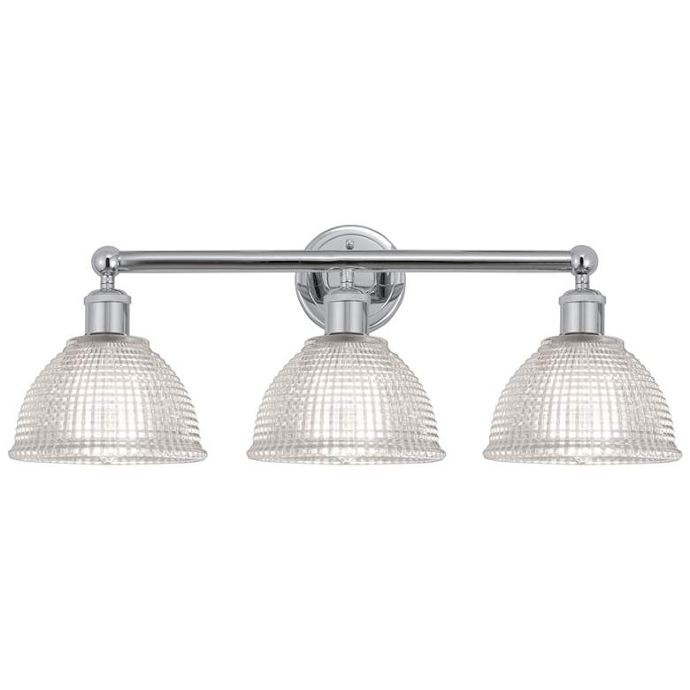 Image 1 Edison Arietta 26"W 3 Light Polished Chrome Bath Light w/ Clear Shade