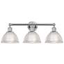 1_Edison Arietta 26"W 3 Light Polished Chrome Bath Light w/ Clear Shade