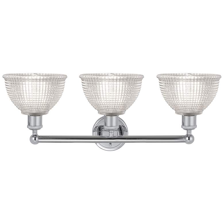Image 2 Edison Arietta 26"W 3 Light Polished Chrome Bath Light w/ Clear Shade more views