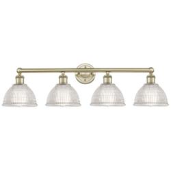 Edison Arietta 35"W 4 Light Antique Brass Bath Light With Clear Shade