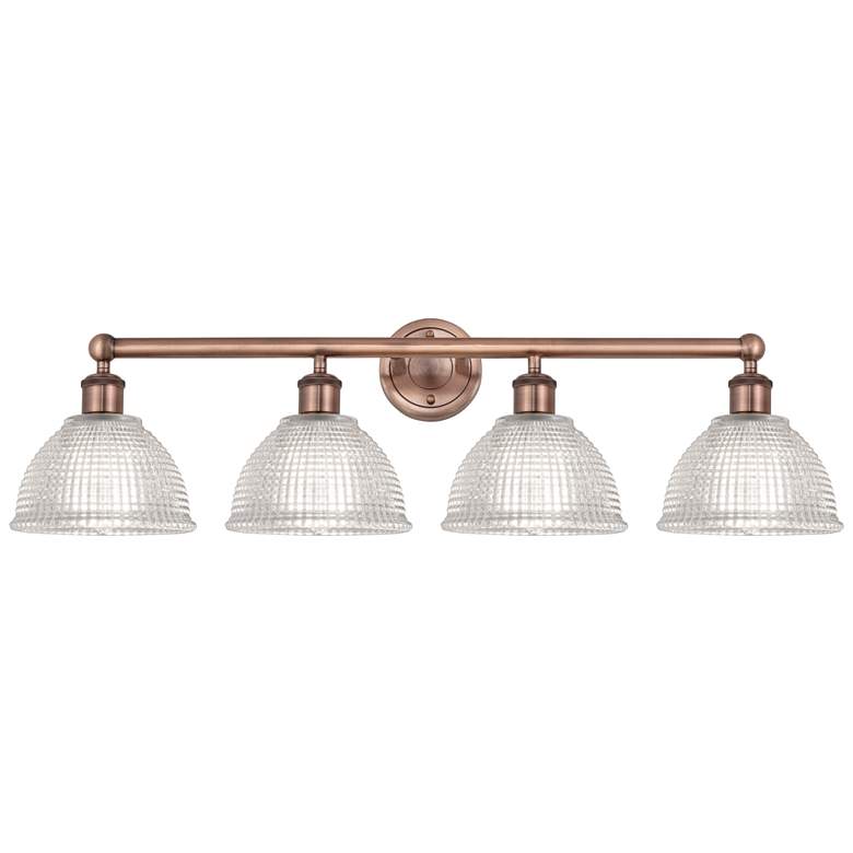 Image 1 Edison Arietta 35"W 4 Light Copper Vanity Light With Clear Shade