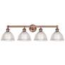 1_Edison Arietta 35"W 4 Light Copper Vanity Light With Clear Shade
