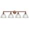 Edison Arietta 35"W 4 Light Copper Vanity Light With Clear Shade