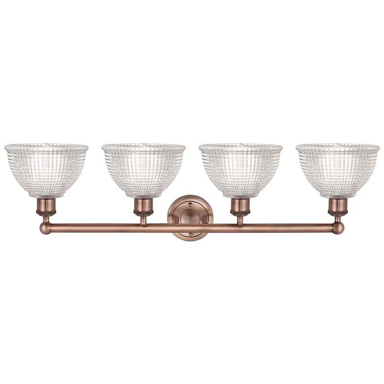Image 2 Edison Arietta 35"W 4 Light Copper Vanity Light With Clear Shade more views
