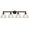 Edison Arietta 35"W 4 Light Matte Black Vanity Light With Clear Shade