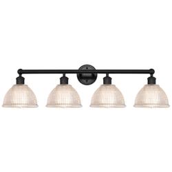 Edison Arietta 35"W 4 Light Matte Black Vanity Light With Clear Shade