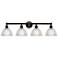 Edison Arietta 35"W 4 Light Oiled Bronze Vanity Light w/ Clear Shade