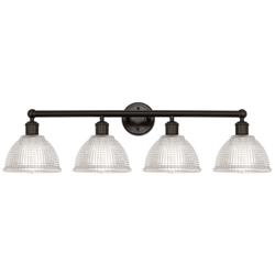 Edison Arietta 35"W 4 Light Oiled Bronze Vanity Light w/ Clear Shade