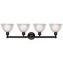 2_Edison Arietta 35"W 4 Light Oiled Bronze Vanity Light w/ Clear Shade more views