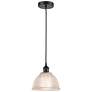 Edison Arietta 8" Matte Black Cord Hung Mini Pendant w/ Clear Shade