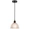 Edison Arietta 8" Matte Black Cord Hung Mini Pendant w/ Clear Shade