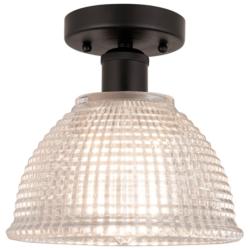 Edison Arietta 8" Oil Rubbed Bronze Semi Flush Mount w/ Clear Shade