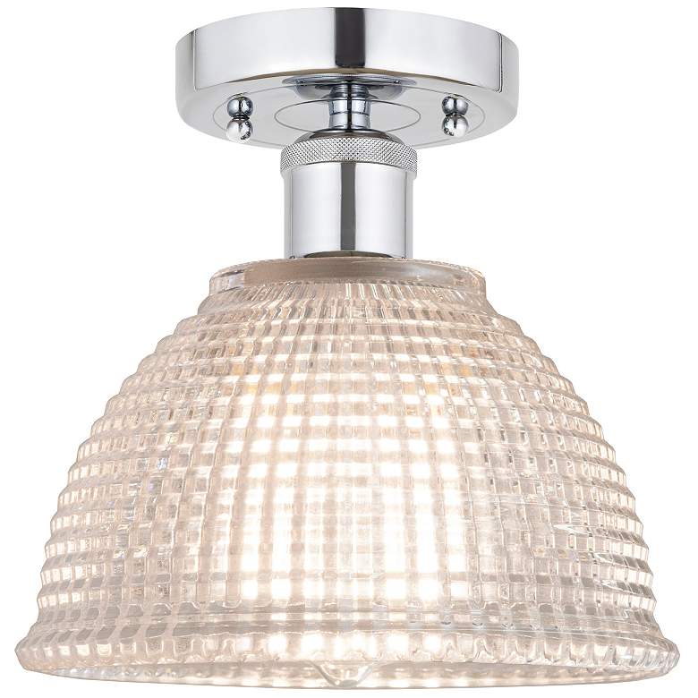Image 1 Edison Arietta 8" Polished Chrome Semi Flush Mount w/ Clear Shade