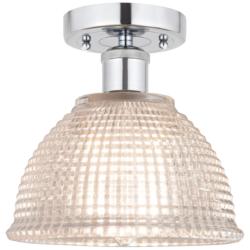 Edison Arietta 8" Polished Chrome Semi Flush Mount w/ Clear Shade