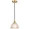 Edison Arietta 8" Satin Gold Cord Hung Mini Pendant w/ Clear Shade