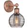 Edison Athens 10.38"H Antique Copper Sconce w/ Light Smoke Deco Swirl