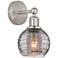 Edison Athens 10.38"H Brushed Satin Nickel Sconce w/ Smoke Swirl Shade