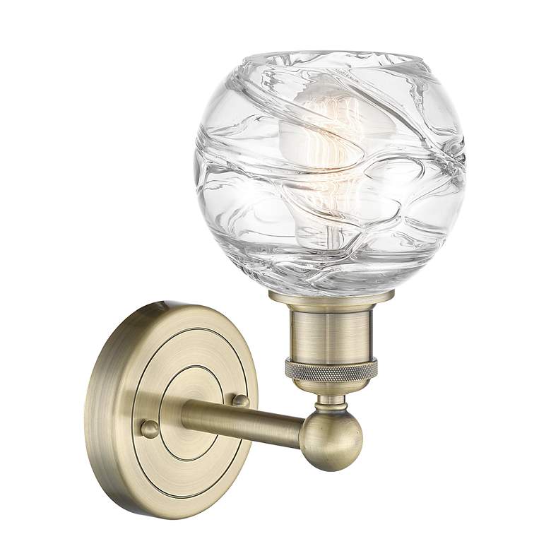 Image 2 Edison Athens 10.5"High Antique Brass Sconce With Clear Deco Swirl Sha more views