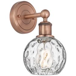 Edison Athens 10.5&quot;High Antique Copper Sconce With Clear Water Glass S