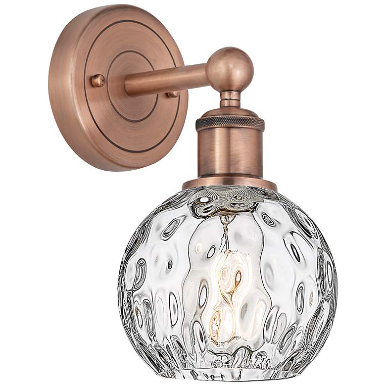 Image 1 Edison Athens 10.5"High Antique Copper Sconce With Clear Water Glass S