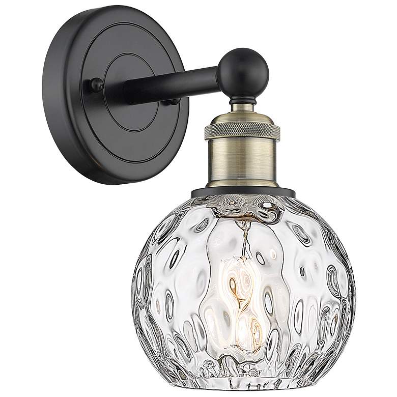Image 1 Edison Athens 10.5"High Black Antique Brass Sconce With Water Glass Sh