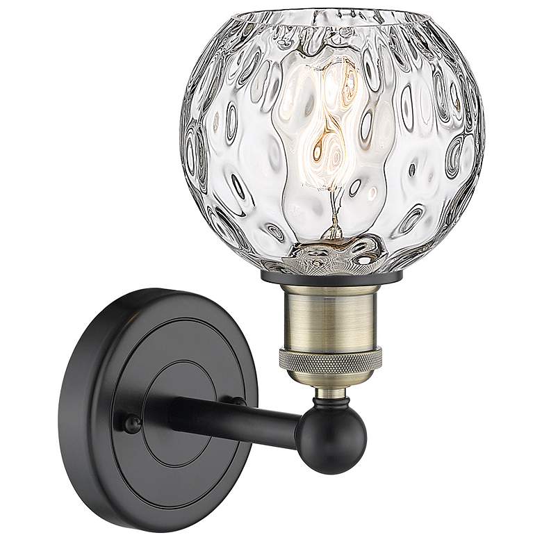 Image 2 Edison Athens 10.5"High Black Antique Brass Sconce With Water Glass Sh more views
