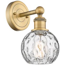 Edison Athens 10.5"High Brushed Brass Sconce With Clear Water Glass Sh Edison Athens 10.5"High Brushed Brass Sconce With Clear Water Glass Sh