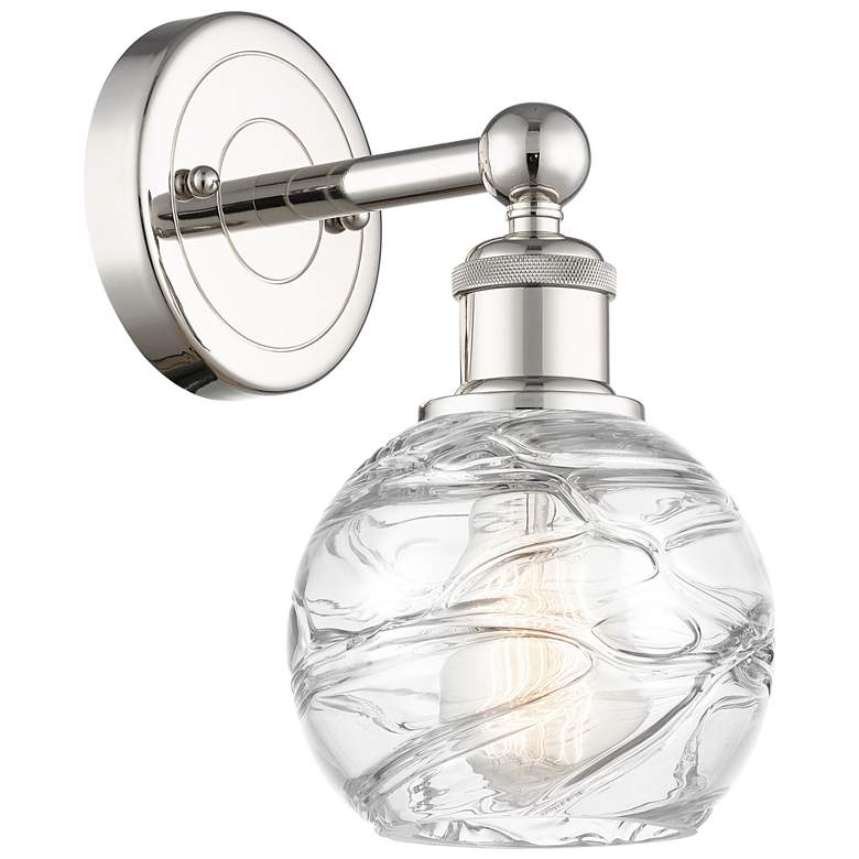 Image 1 Edison Athens 10.5"High Polished Nickel Sconce With Clear Deco Swirl S