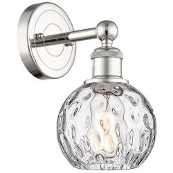 Edison Athens 10.5&quot;High Polished Nickel Sconce With Clear Water Glass