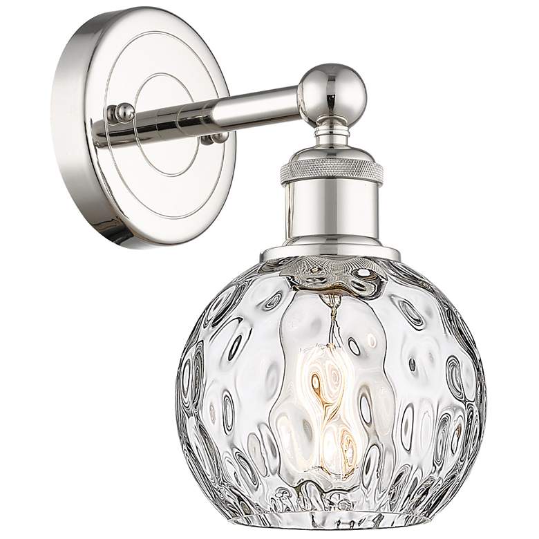 Image 1 Edison Athens 10.5"High Polished Nickel Sconce With Clear Water Glass