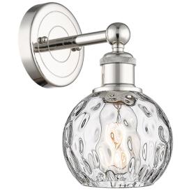 Edison Athens 10.5"High Polished Nickel Sconce With Clear Water Glass Edison Athens 10.5"High Polished Nickel Sconce With Clear Water Glass