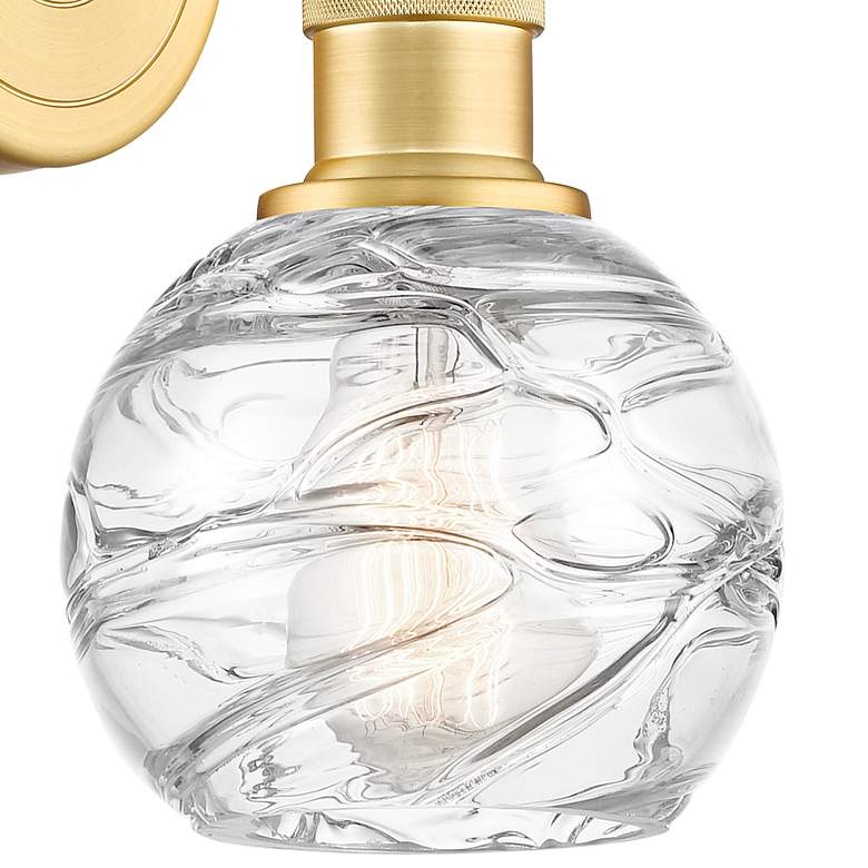 Image 2 Edison Athens 10.5"High Satin Gold Sconce With Clear Deco Swirl Shade more views