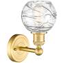 3_Edison Athens 10.5"High Satin Gold Sconce With Clear Deco Swirl Shade more views
