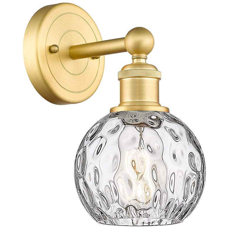 Image 1 Edison Athens 10.5"High Satin Gold Sconce With Clear Water Glass Shade
