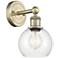 Edison Athens 10.63"High Antique Brass Sconce With Clear Shade