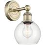 Edison Athens 10.63"High Antique Brass Sconce With Clear Shade