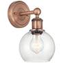 Edison Athens 10.63"High Antique Copper Sconce With Seedy Shade