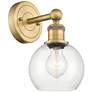 Edison Athens 10.63"High Brushed Brass Sconce With Clear Shade