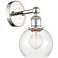 Edison Athens 10.63"High Polished Nickel Sconce With Clear Shade